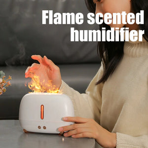 Stylish and Compact USB Flame Aromatherapy Machine with Visible Water Level Efficient 250ml Capacity Portable Desktop Freshen