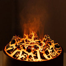 Load image into Gallery viewer, New Volcanic Crack Aromatherapy Wood Grain Humidifier Home Office Desktop Colorful Lights Flame Humidifier Aromatherapy Machine