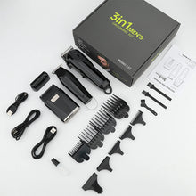 Load image into Gallery viewer, 3-in-1 Hair Cleaning Set Intelligent Digital Hair Clipper Home Oil Head Carving Pusher Whitening Shaver Men's Shaver