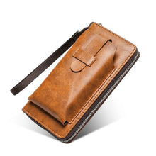 Load image into Gallery viewer, Cowhide Long Wallets Fashion Large Capacity Soft Leather Coin Purse Multifunction Zipper Phone Clutch Bag Male Men