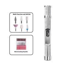 Load image into Gallery viewer, Low Noise Electric Nail Drill Multiple Gears 4 Gears Adjustable Nail Polishing Machine Rechargeable Nails Sander File Set