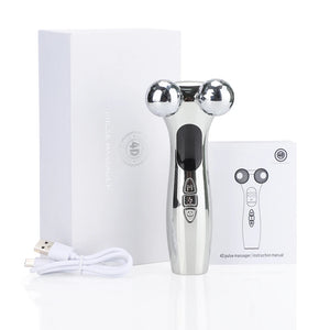 4D Roller Electric Micro-current Facial Lifting Massager LED Display Beauty Devices Skin Tighten V-Face Double Chin Remover