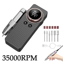 Load image into Gallery viewer, 35000RPM Nail Drill Grinding Machine Low Noise Nail Polisher Kit Nail Sander Head Sander Tool Manicure Polishing Machine