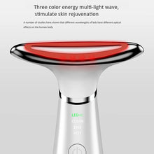 Load image into Gallery viewer, Neck Face Beauty Device Face Lifting Neck Wrinkles Remover 3 Colors LED Photon Skin Tightening Anti Wrinkle Vibration Massager