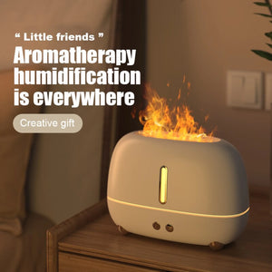 Stylish and Compact USB Flame Aromatherapy Machine with Visible Water Level Efficient 250ml Capacity Portable Desktop Freshen