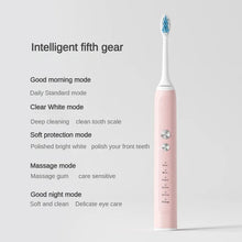 Load image into Gallery viewer, Toothbrush Wireless Charging Travel Case IPX7 Dupont Soft Bristle Electric Charger Adult Sonic Teeth Whitening Brush Pink White