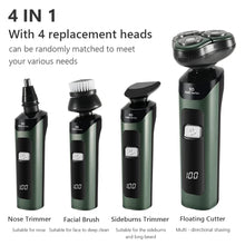 Load image into Gallery viewer, 3D 4 in 1 Electric Shaver For Men Multi-Function Electric Shaver Razor USB Car Rechargeable Whole Body Washable Shavers