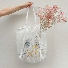 Load image into Gallery viewer, Spring Summer Solid Color Hollow Mesh Tote Bag Large Capacity Travel Shoulder Tote Bag Daily Beach Swimming Gym Shopping Bag