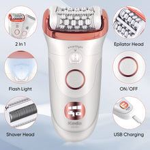 Load image into Gallery viewer, 2-in-1 Electric for Woman Hair Remover Roller Home Use Washable Hair Removal Device with Private Clip And Light