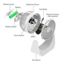 Load image into Gallery viewer, Wide-angle Air Supply Desktop Mini Usb Rechargeable Turbo Electric Fan Mute Portable Dormitory Small Sppliances Strong Wind