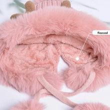 Load image into Gallery viewer, Christmas Deer Horn Knitted Hat Women Winter Outdoor Skiing Cold Proof Plush Ear Protection Woolen Hat