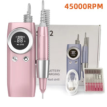 Load image into Gallery viewer, 45000RPM Electric Nail Drill Machine Rechargeable Manicure Cutter Machine With LCD Display Professional Nails Sander Nail Art