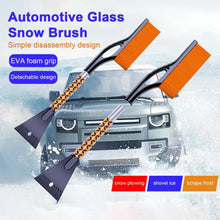 Load image into Gallery viewer, Car Snow Brush Ice Scraper Detachable Long Handle Sponge Grip Nylon Bristles Auto Windshield Snow Removal Broom Ice Shovel Tool