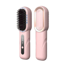 Load image into Gallery viewer, New Wireless Hair Straightener Shrink Design Type-C Straight Hair Comb 4 Temp Settings LCD Display Straightening Comb