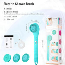 Load image into Gallery viewer, Electric Body Brush Rechargeable Scrubber Shower Brush with Handle Spin Skin Cleaning Brush for Men Women Massage Exfoliating