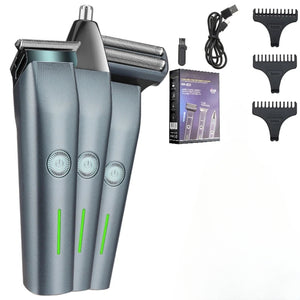 Men's Retro Oil Hair Clippers Hair Salon 3 in 1 Electric Clippers Home USB Charging Hair Clippers T-type Blades Scissors