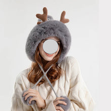 Load image into Gallery viewer, Christmas Deer Horn Knitted Hat Women Winter Outdoor Skiing Cold Proof Plush Ear Protection Woolen Hat