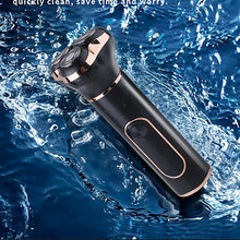 Load image into Gallery viewer, Electric Shaver Rechargeable Wet Dry Use Razor IPX7 Waterproof Mini Shaving Machine for Men 3D Rotary Sharp Blade