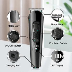 Hair Trimmer Cordless Hair Cutting Machine Electric Haircut Professional Hair Clipper Digital Display Trimmer for Men