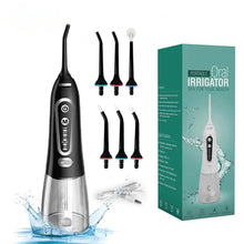 Load image into Gallery viewer, Oral Irrigator 5 Modes USB Rechargeable Portable Dental Water Flosser Jet 300ml Water Tank Teeth Cleaner 6 Jet Nozzle