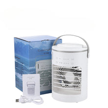 Load image into Gallery viewer, Spray Cooling Fan Household Desktop Small Water Cooling Massager Portable Air Outdoor Office With Ambient Light for Summer