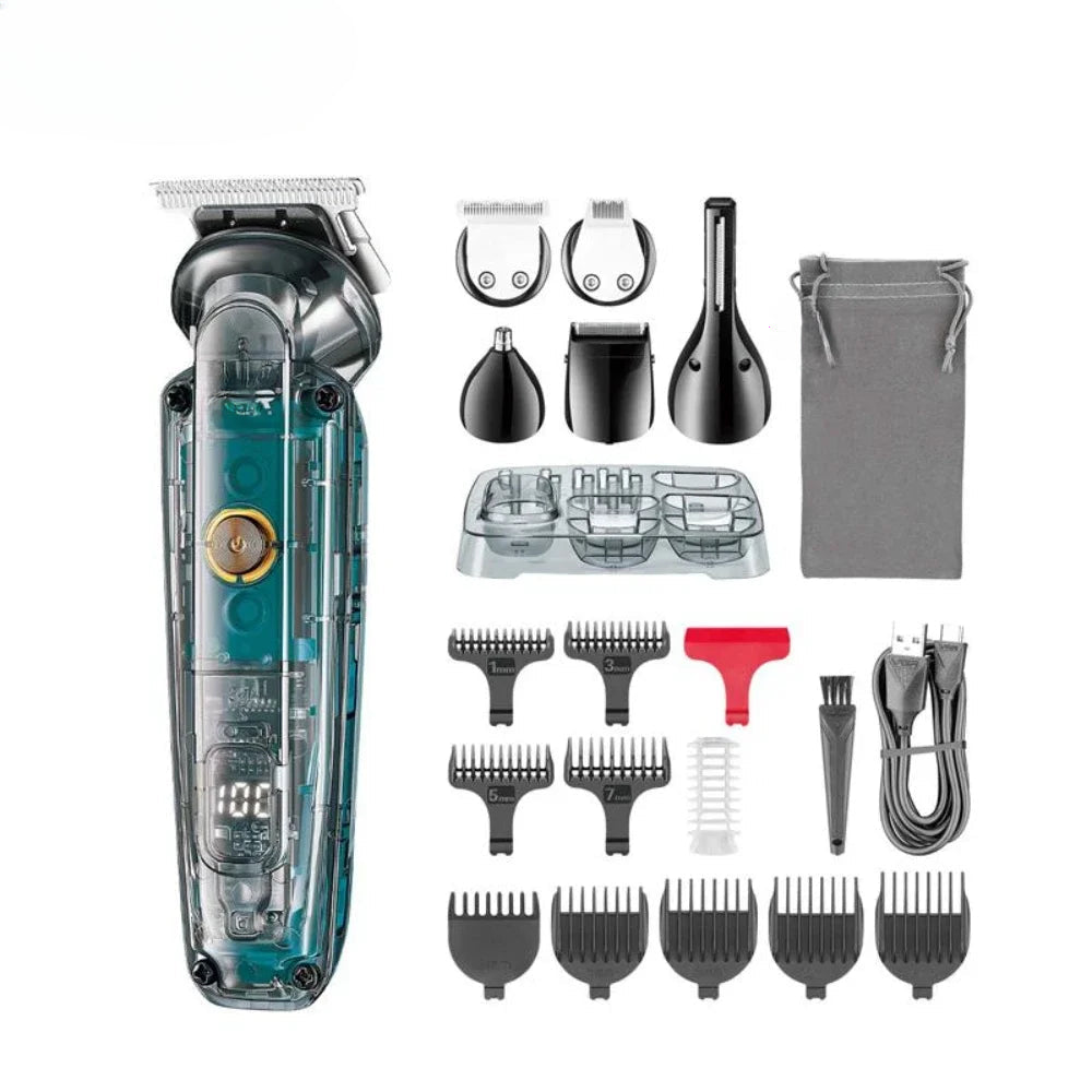 Hair Clipper Cordless Haircut Machine Professional IPX6 Hair Clipper Multifunctional Trimmer Electric Clippers for Men