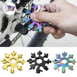 3-Pack Stainless Snowflake Shape Key Chain Screwdriver 18 In 1 Multi Tool Portable