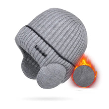 Load image into Gallery viewer, Winter Hats for Men and Women Unisex Knit Wool Hat Thick Fleece Lined Hat with Earflaps Stretch Fashion Winter Hats Pullover Cap