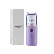 Load image into Gallery viewer, Cute Cat Nano Mist Facial Sprayer Beauty Instrument USB Humidifier Rechargeable Nebulizer Face Steamer Moisturizing Beauty Tool