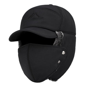 Men's Ear Protection Face Bomber Hats Thicker Plus Velvet Warm Women Winter Hat Outdoor Cycling Snow Male Bone Cap Ski Hat