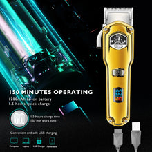 Load image into Gallery viewer, Hair Trimmer Waterproof Hair Cutting Machine Cordless Hair Clipper Adjustable Haircut Machine Metal Clipper for Men
