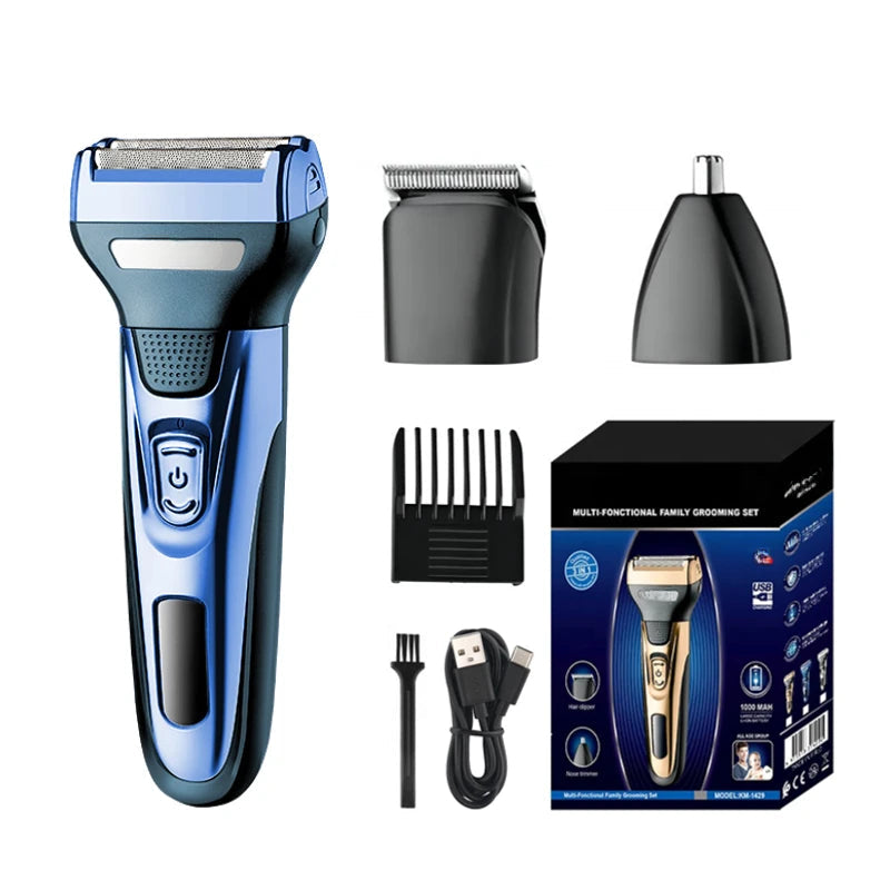 3 In 1 Hair Trimmer Professional Nose Trimmer Electric Beard Shaver Detachable Blade Hair Cutting Machine for Men