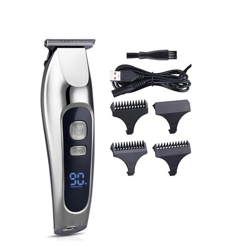 Professional Men Hair Clipper Electric Hair Trimmer Kit LED Display Hair Cutting Blade Rechargeable Machine Hair Styling