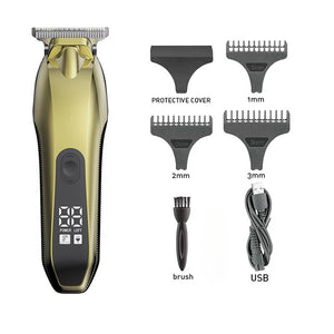 LCD Digital Display Hair Clipper Professional Shaver Travel Portable Electric Barber Pusher Hair Cutting Trimmer