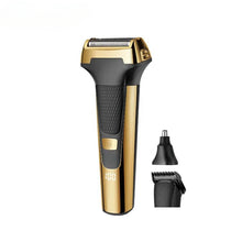 Load image into Gallery viewer, Multifunctional Men Electric Foil Shaver Gold Reciprocating Razor Nose Ear Trimmer 3 In 1 USB Hair Cutting Machine Clipper