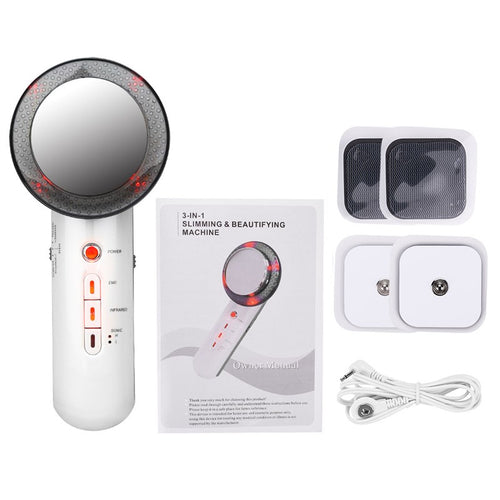 3 In 1 Ultrasonic Far Infrared EMS Facial Body Slimming Massager Skin Care Weight Loss Muscular Massage Firming Beauty Machine