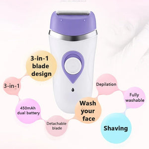 Powerful Electric Epilator For Women 3 in 1 Facial Body Hair Removal Machine For Bikini Underarms Legs Rechargeable