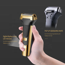 Load image into Gallery viewer, Multifunctional Men Electric Foil Shaver Gold Reciprocating Razor Nose Ear Trimmer 3 In 1 USB Hair Cutting Machine Clipper