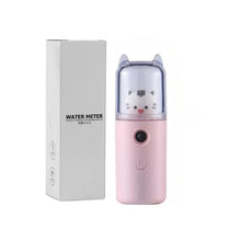 Load image into Gallery viewer, Cute Cat Nano Mist Facial Sprayer Beauty Instrument USB Humidifier Rechargeable Nebulizer Face Steamer Moisturizing Beauty Tool