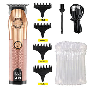 Professional Hair Trimmer Gold Clipper For Men Rechargeable Barber Cordless Hair Cutting T Machine Hair Styling Beard Trimmer