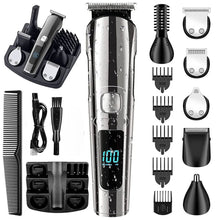Load image into Gallery viewer, Hair Clippers for Men Grooming Kit Beard Trimmer 11 in 1 Professional USB Rechargeable Waterproof Electric Hair Clipper Kit
