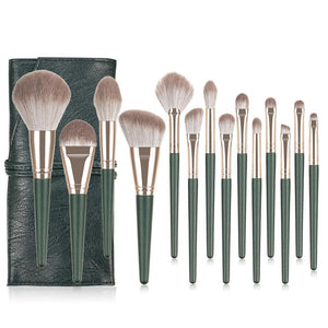 14pcs Green Makeup Brushes Set Beauty Foundation Powder Blush Sculpting Brush Eyeshadow Blooming Nasal Cosmetic