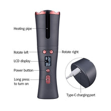 Load image into Gallery viewer, Wireless Auto Curling Irons Portable Automatic Rotating Hair Curler Styling Tools LED Display Wave Tongs Iron Curling