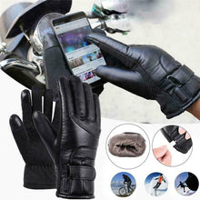 Load image into Gallery viewer, Men Heated Gloves Rechargeable USB Hand Warmer Electric Heating Gloves Winter Cycling Thermal Touch Screen Bike Gloves Windproof