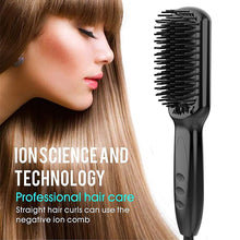 Load image into Gallery viewer, Electric Beard Straightener Hot Comb LCD Display Ceramic Quick Heating Ionic Straightening Anti Static Hair Styles Irons Tools