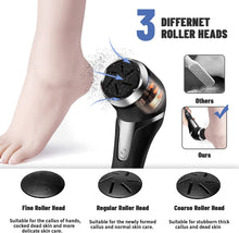 Load image into Gallery viewer, Rechargeable Electric Foot Rasp Electric Pedicure Foot Sander IPX7 Waterproof 3 Grinding Heads to Eliminate Feet Dead Skin