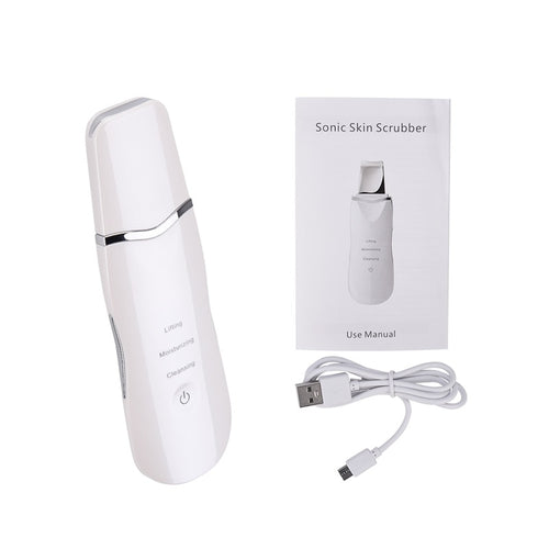 Ultrasonic Facail Skin Scrubber Ion Deep Cleaning Pore Dirt Cleaner Exfoliating Blackhead Remover Face Lifting Peeling Machine