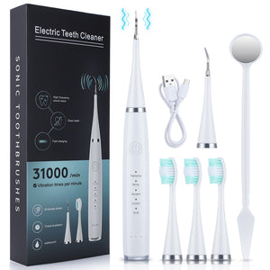 2 in 1 Dental Whitening Electric Tooth Brush Tartar Remover Teeth Cleaner Kit Travel Toothbrushes Accessories 3 Nozzles Heads