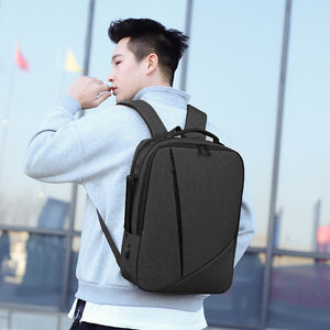 Business Men's Backpack USB Charging Personality Rucksack Man Multifunctional Waterproof Oxford Cloth Bag For Laptop