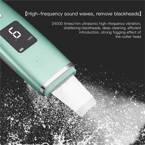 Ultrasonic Skin Scrubber Vibration EMS Ion Face Cleanser Blackhead Remover Peeling Pore Cleaner Facial Lifting Shovel Machine
